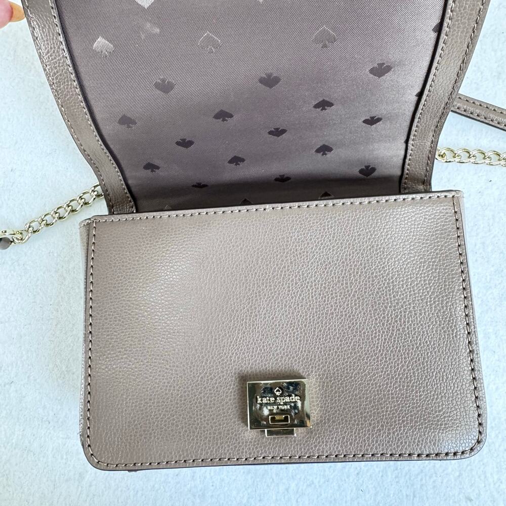 Kate Spade New York Leather Mini Crossbody Top Handle Mauve Small Chain Strap XS - Picture 10 of 12